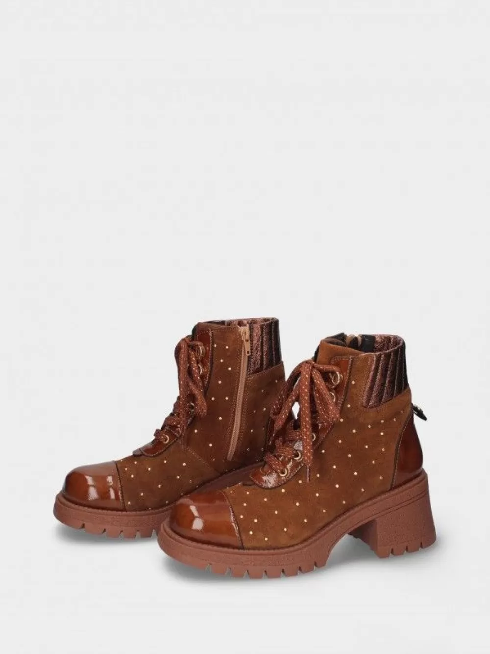 TIFFANY Botins Castanhos^Botim Camel Sola Chunky 01