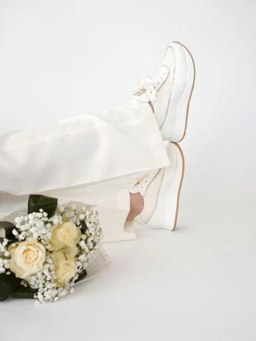 ALICE Sapatilhas Brancas^Sapatilha Branco Com Cunha Interior Para Mulher 38
